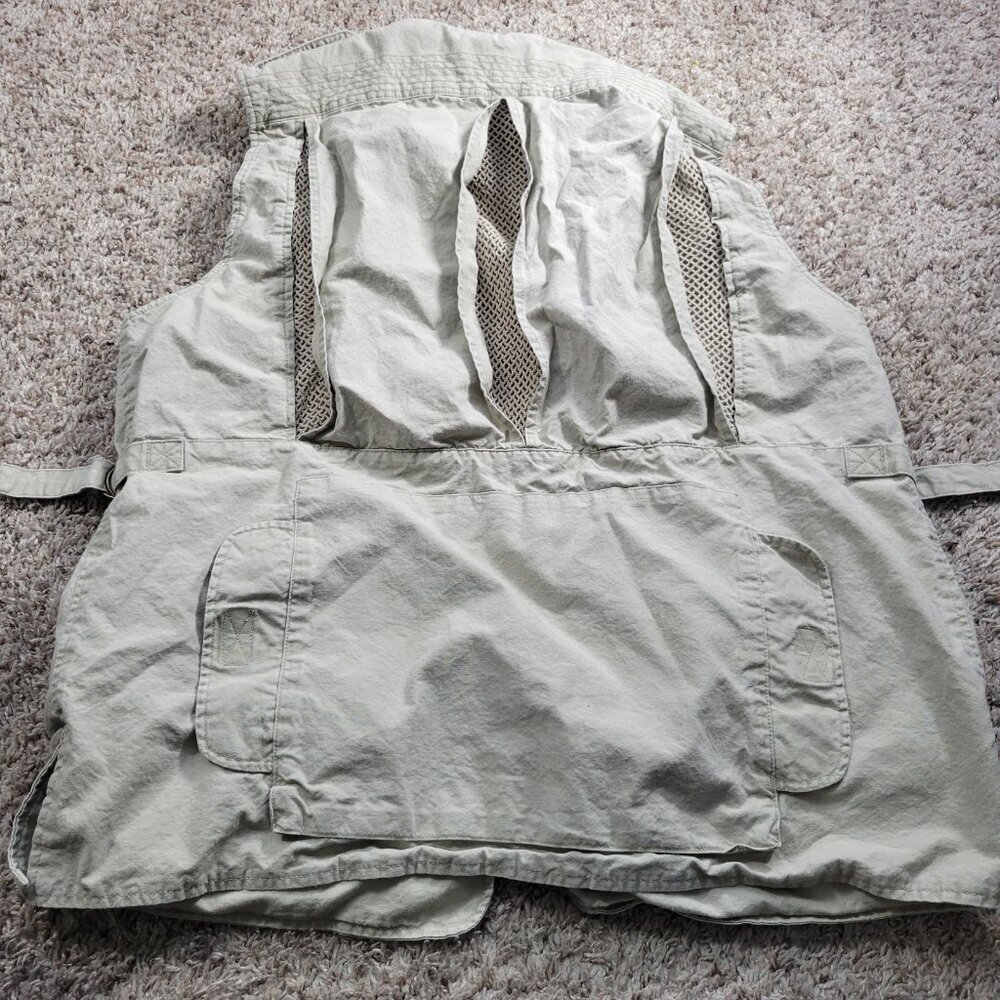 Cabelas Vest Mens Large Fishing Utility Vented Hiking Outdoor Camping Zip - Picture 5 of 7